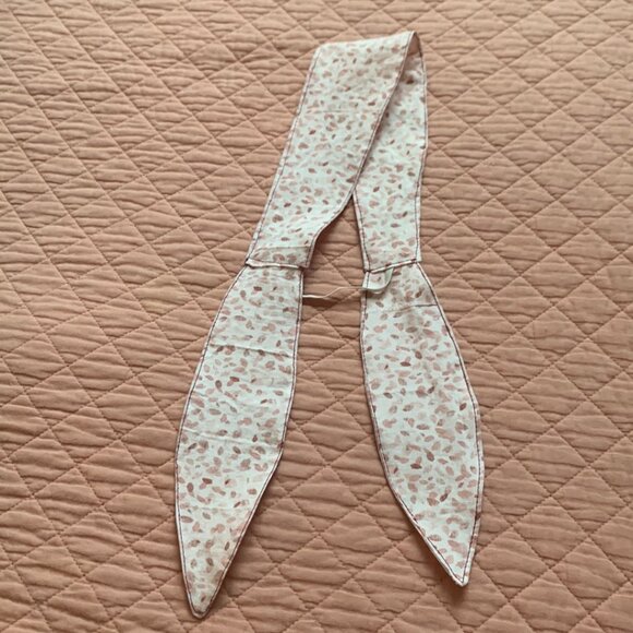 NEW - Handcrafted - Knot-back headband - offwhite + pink dots OZ DOUBLE - Picture 2 of 6
